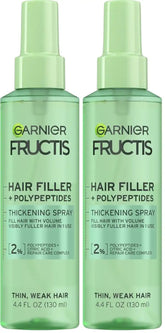 Garnier Fructis Hair Filler Fullness Repair Thickening Spray, Volumizing Spray with Polypeptides and Hair Repair Complex for Thin, Weak Split Ends, 4.4 Fl Oz (Pack of 2)