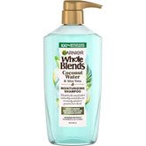 Garnier Whole Blends Coconut Water & Aloe Vera Refreshing Shampoo for Normal Hair, 28 Fl Oz, 1 Count (Packaging May Vary)
