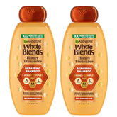 Garnier Whole Blends Honey Treasures Repairing Shampoo, for Dry, Damaged Hair, 22 Fl Oz, 2 Count (Packaging May Vary)