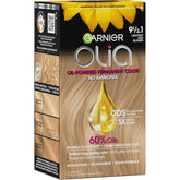 Garnier Olia Hair Color, Ammonia-Free Permanent Hair Dye, Oil-Powered Formula for 100% Gray Coverage and 3x Shinier Hair, Vegan & Cruelty Free, 9 1/2.1 Lightest Ash Blonde, 1 Count