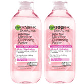 Garnier Micellar Water with Rose Water and Glycerin, Hydrating Facial Cleanser & Makeup Remover, For All Skin Types, Vegan, Cruelty Free, 13.5 Fl Oz (400mL), 2 Count