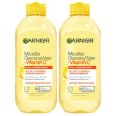 Garnier Micellar Water with Vitamin C, Facial Cleanser & Makeup Remover, Brightening & Hydrating, For All Skin Types, Vegan, Cruelty Free, 13.5 Fl Oz (400mL), 2 Count
