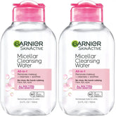 Garnier Micellar Cleansing Water, All-in-1 Makeup Remover and Facial Cleanser, For All Skin Types, 3.4 Fl Oz (100mL), 1 Count (Packaging May Vary) (Pack of 2)