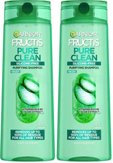 Garnier Fructis Pure Clean Purifying Shampoo, Silicone-Free, 12.5 Fl Oz, (Packaging May Vary), (Pack of 2)