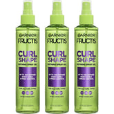 Garnier Fructis Style Curl Shape Defining Spray Hair Gel, Strong Hold Frizz Control for Curly, Wavy, and Coily Hair, Nourishing Formula, 8.5 fl oz, 3 Count (Packaging May Vary)