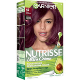 Garnier Nutrisse Ultra Crème Hair Color, Permanent Hair Dye with 100% Gray Coverage, Vegan & Cruelty-Free, 42 Deep Burgundy (Black Cherry), 1 Count
