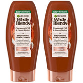 Garnier Whole Blends Smoothing Conditioner with Coconut Oil & Cocoa Butter for Frizzy Hair, Provides Up to 24 Hours of Anti-Frizz, Humidity Control and Smoothness, Vegan Formula, 22 fl oz, 2 Count