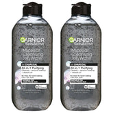 Garnier Skinactive Micellar Cleansing Jelly Water with Charcoal Purifying All in One Water, 2 Pack