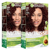 Garnier Nutrisse Ultra Crème Hair Color, Permanent Hair Dye with 100% Gray Coverage, Vegan & Cruelty-Free, 415 Soft Mahogany Dark Brown (Raspberry Truffle), 2 Count