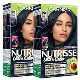 Garnier Hair Color Nutrisse Ultra Color Nourishing Creme, IN1 Dark Intense Indigo (Midnight Iris) Blue Permanent Hair Dye, 1 Count (Packaging May Vary) (Pack of 2)
