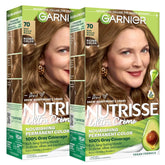 Garnier Nutrisse Ultra Crème Hair Color, Permanent Hair Dye with 100% Gray Coverage, Vegan & Cruelty-Free, 70 Dark Natural Blonde (Almond Crème), 2 Count