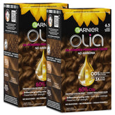 Garnier Hair Color Olia Ammonia-Free Brilliant Color Oil-Rich Permanent Hair Dye, 6.3 Light Golden Brown, 1 Count (Packaging May Vary) (Pack of 2)