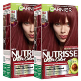 Garnier Nutrisse Ultra Color Hair Color, Permanent Hair Dye for Up to 8 Weeks of Bold, Vibrant, Fade-Resistant Results, Vegan & Cruelty-Free, R3 Light Intense Auburn (Red Hibiscus), 2 Count