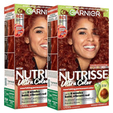 Garnier Nutrisse Ultra Color Hair Color, Permanent Hair Dye for Up to 8 Weeks of Bold, Vibrant, Fade-Resistant Results, Vegan & Cruelty-Free, RC1 Medium Intense Copper Red (Terracotta Chili), 2 Count