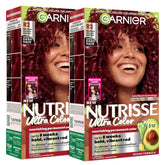 Garnier Hair Color Nutrisse Ultra Color Nourishing Creme, R2 Medium Intense Auburn (Goji Berry) Red Permanent Hair Dye, 1 Count (Packaging May Vary) (Pack of 2)