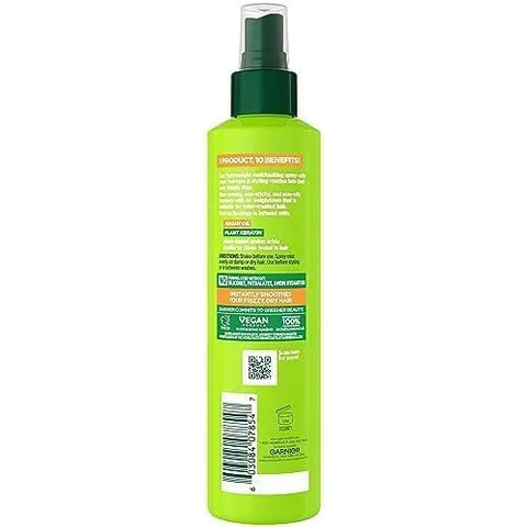 Garnier Fructis Sleek & Shine 10-in-1 Leave In Conditioner Spray for Dry, Frizzy Hair, Heat Protectant Up to 450F with Argan Oil & Plant Keratin, Provides Flyaway and Frizz Control, 8.1 Fl Oz (2 Pack)