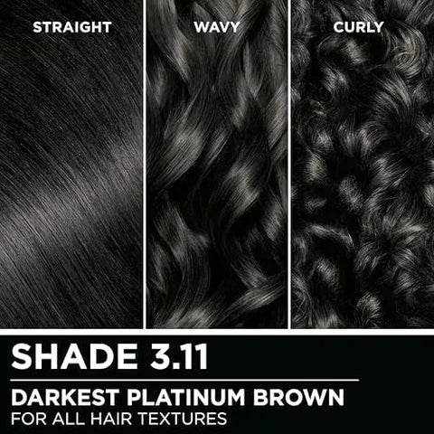 Garnier Hair Color Olia Ammonia-Free Brilliant Color Oil-Rich Permanent Hair Dye, 3.11 Darkest Platinum Brown, 1 Count (Packaging May Vary) (Pack of 2)