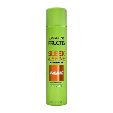 Garnier Fructis Sleek & Shine Hairspray, Provides 24-Hour Anti-Humidity and Frizz Control, Extra Strong Hold, Infused with Bamboo Extract for Ultra-Smooth Hair, 8.25 oz (Packaging May Vary)