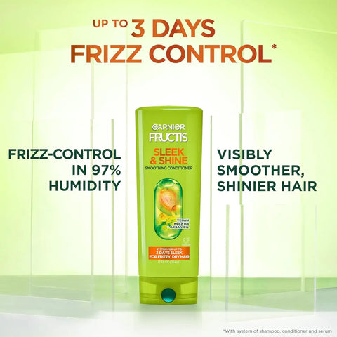 Garnier Fructis Sleek & Shine Conditioner, Frizzy, Dry, Unmanageable Hair, 21 fl. oz.(Packaging May Vary)