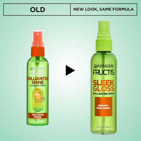 Garnier Fructis Style Brilliantine Shine Glossing Spray for High Shine Finish, Argan Oil, 3 Fl Oz, 3 Count (Packaging May Vary)
