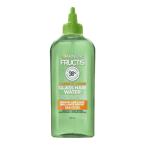 Garnier Fructis Sleek & Shine Glass Hair Water, 10 Seconds Lamellar Rinse Out, Argan Oil, 6.0 Fl Oz, 1 Count (Packaging May Vary)