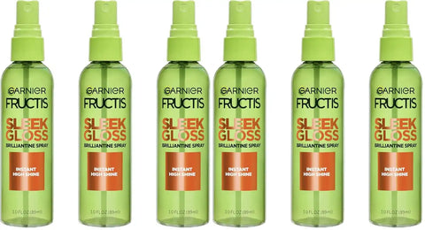 Garnier Fructis Style Brilliantine Shine Glossing Spray for High Shine Finish, Argan Oil, 3 Fl Oz, 3 Count (Packaging May Vary) (Pack of 2)