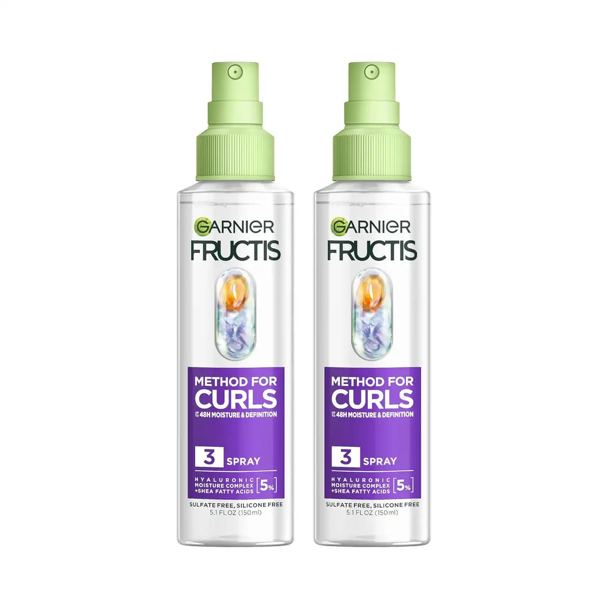 Garnier Fructis Method for Curls Moisture Refreshing Curl Activator, Curl Refresher Spray with up to 5% Hyaluronic Moisture Complex, Designed and Tested for 2C to 4C Curls and Coils, 12.5 fl oz