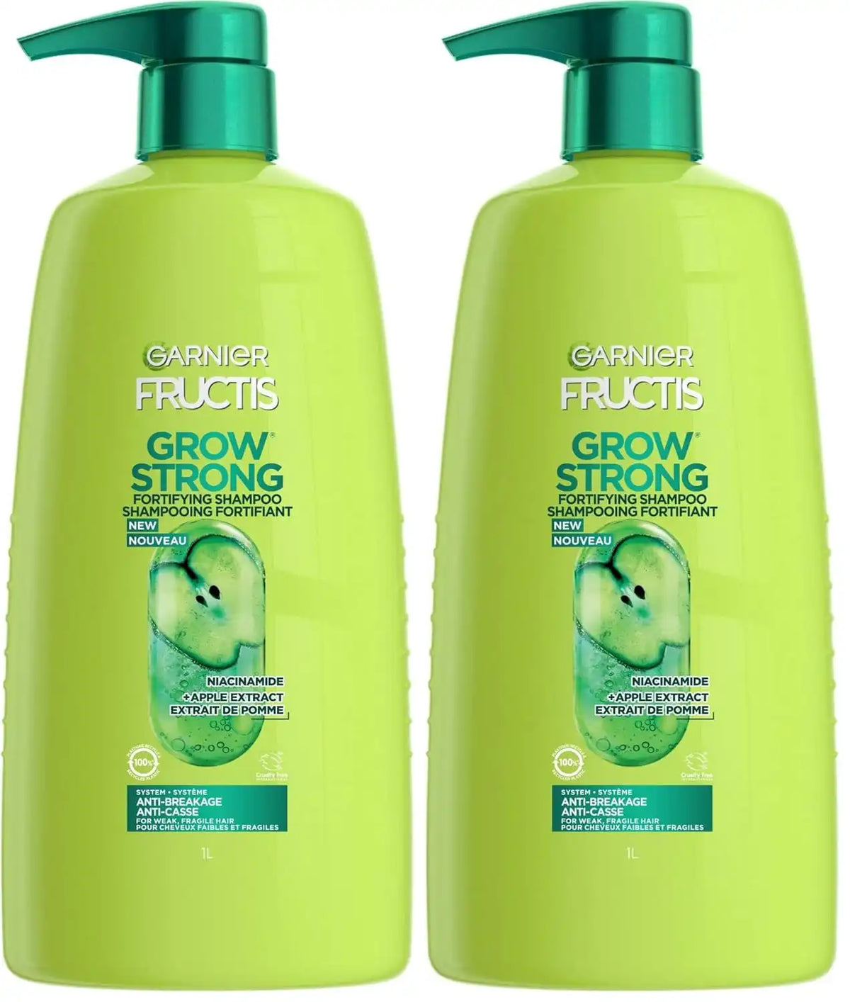 Garnier Fructis Grow Strong Shampoo, 33.8 Fl Oz, 1 Count (Packaging May Vary) (Pack of 2)
