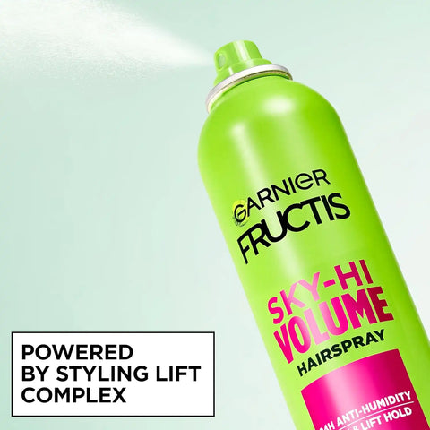 Garnier Fructis Sky-Hi Volume Hairspray, Anti-Humidity Volumizing Spray With Bamboo Extract, Provides 24-Hour of Flexible Hold and Frizz Control, 8.25 oz, 2 Count (Packaging May Vary)