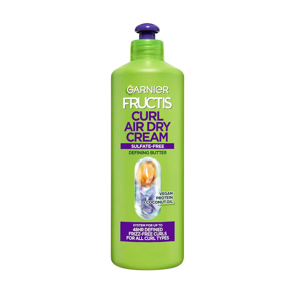 Garnier Fructis Curl Nourish Air Dry Cream XL Leave In Conditioner, Sulfate-Free Curl Defining Cream For Moisture and Frizz Control Waves, Curls, and Coils, Value Size, 16.9 Fl Oz