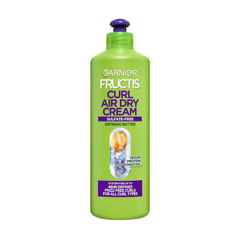 Garnier Fructis Curl Nourish Air Dry Cream XL Leave In Conditioner, Sulfate-Free Curl Defining Cream For Moisture and Frizz Control Waves, Curls, and Coils, Value Size, 16.9 Fl Oz