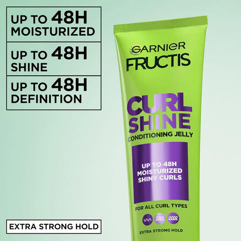 Garnier Fructis Curl Shine Conditioning Hair Gel, Frizz Control for Curly, Wavy, and Coily Hair, Extra Strong Hold for Up to 48 HRs of Bouncy,Moisturized Curls, 5.1 Fl Oz, 2 Count (Packaging May Vary)