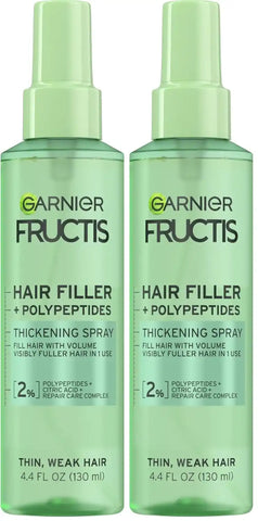 Garnier Fructis Hair Filler Fullness Repair Thickening Spray, Volumizing Spray with Polypeptides and Hair Repair Complex for Thin, Weak Split Ends, 4.4 Fl Oz (Pack of 2)