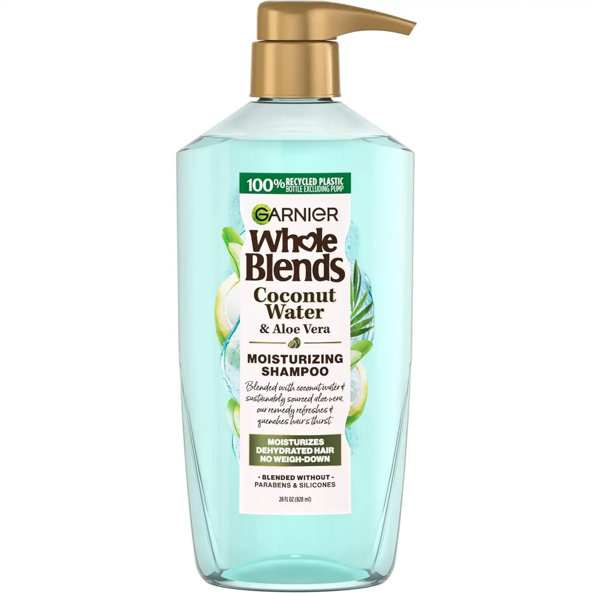 Garnier Whole Blends Coconut Water & Aloe Vera Refreshing Shampoo for Normal Hair, 28 Fl Oz, 1 Count (Packaging May Vary)