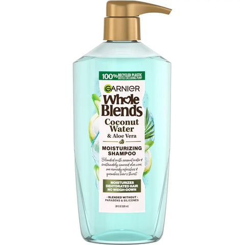 Garnier Whole Blends Coconut Water & Aloe Vera Refreshing Shampoo for Normal Hair, 28 Fl Oz, 1 Count (Packaging May Vary)