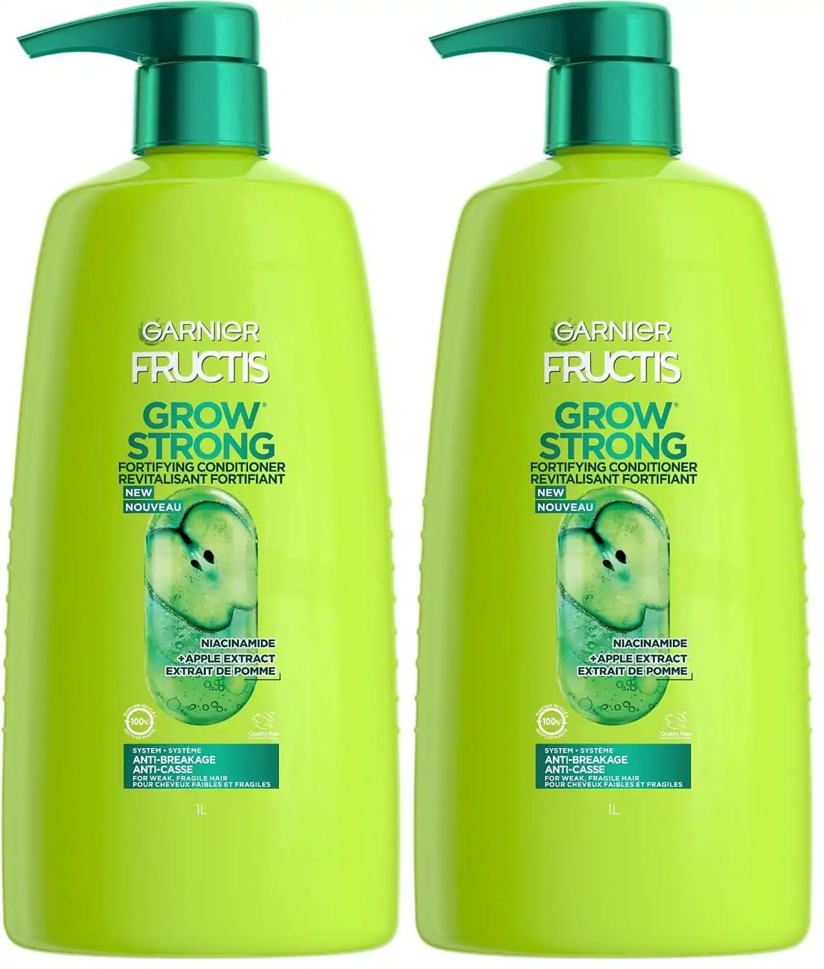 Garnier Fructis Grow Strong Conditioner, 33.8 Fl Oz, 1 Count (Packaging May Vary) (Pack of 2)