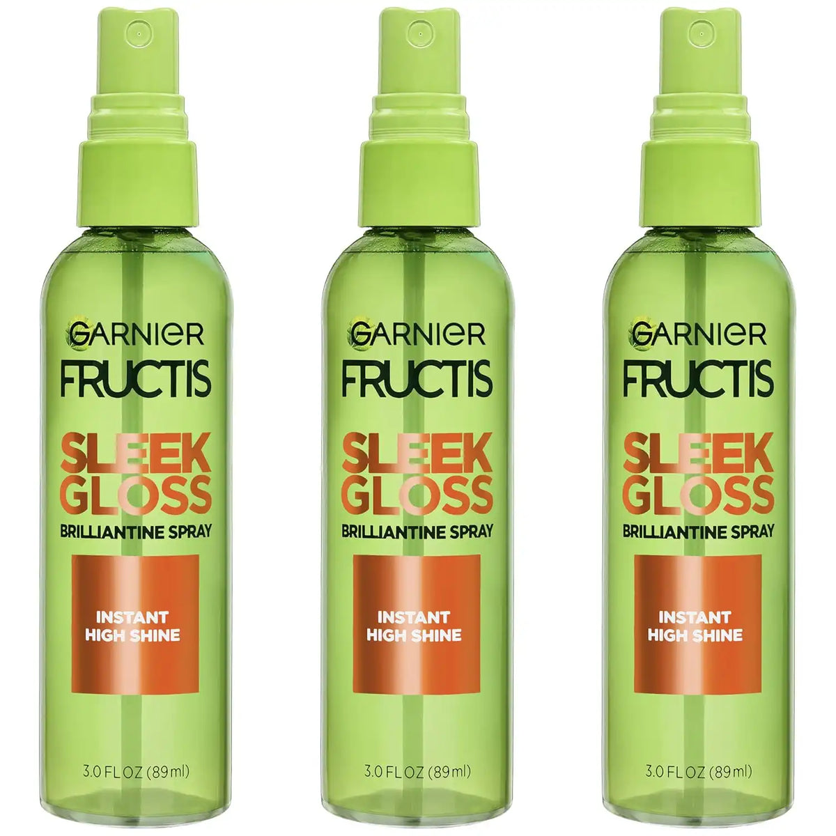 Garnier Fructis Style Brilliantine Shine Glossing Spray for High Shine Finish, Argan Oil, 3 Fl Oz, 3 Count (Packaging May Vary)