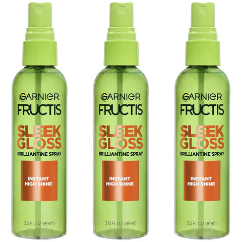Garnier Fructis Style Brilliantine Shine Glossing Spray for High Shine Finish, Argan Oil, 3 Fl Oz, 3 Count (Packaging May Vary)