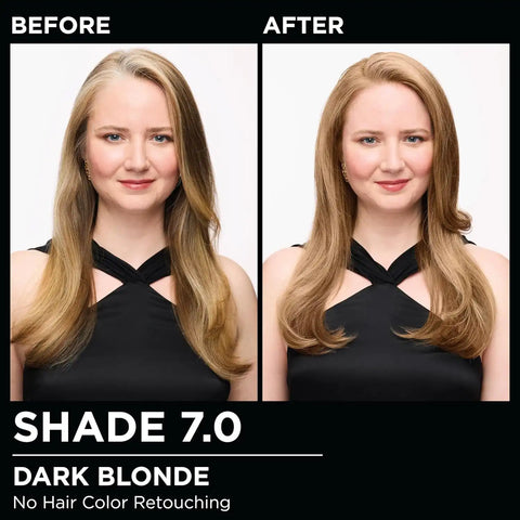 Garnier Olia Hair Color, Ammonia-Free Permanent Hair Dye, Oil-Powered Formula for 100% Gray Coverage and 3x Shinier Hair, Vegan & Cruelty Free, 7.0 Dark Blonde, 2 Count