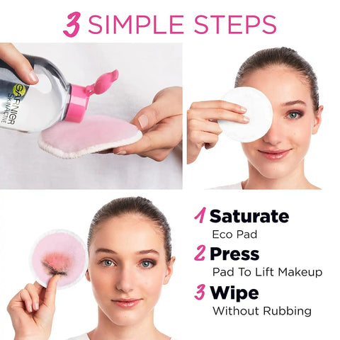 Garnier Micellar Cleansing Eco Pads,Reusable,3 Ultra-soft Microfiber Pads,(Packaging May Vary),(Pack of 6)