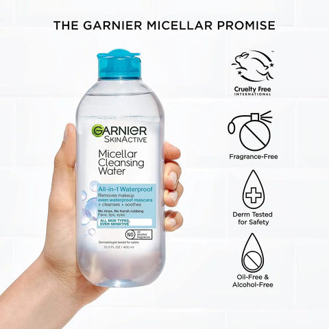 Maybelline The Falsies Lash Lift Waterproof Mascara + Garnier SkinActive Micellar Water Bundle, Includes 1 Mascara in Brownish Black and 1 Makeup Remover