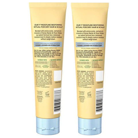 Garnier Whole Blends Honey Water Cream, 100 Hours Moisture Lock, Dry Hair, Scalp, Honey Nectar and Floral Water, Pack of 2