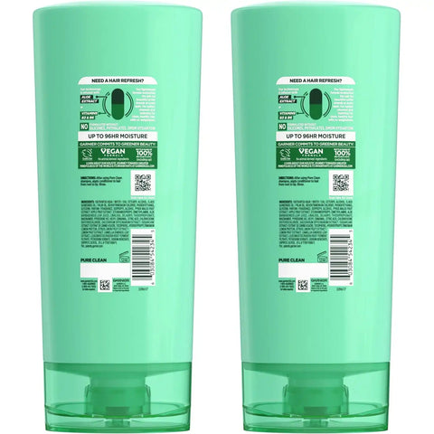 Garnier Fructis Pure Clean Hydrating Conditioner, 21 Fl Oz, 2 Count (Packaging May Vary)