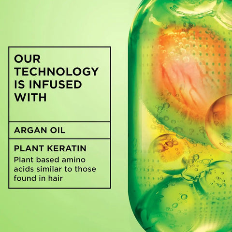 Garnier Fructis Sleek & Shine XL Leave-In Conditioner Cream, Anti-Frizz Hair Treatment with Plant Keratin + Argan Oil, Controls Frizz and Provides Smoothness For Frizzy, Dry Hair, Value, 16.9 Fl Oz