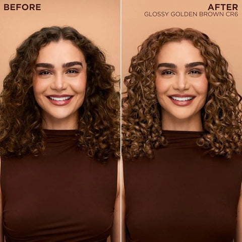 Garnier Nutrisse 0% Ammonia Glossy Curl Color Permanent Hair Dye for Curls, Vegan Color For 100% Gray Coverage, Curl-Protecting Formula with Enhancing Oil, CR6 Glossy Golden Brown (Pack of 2)