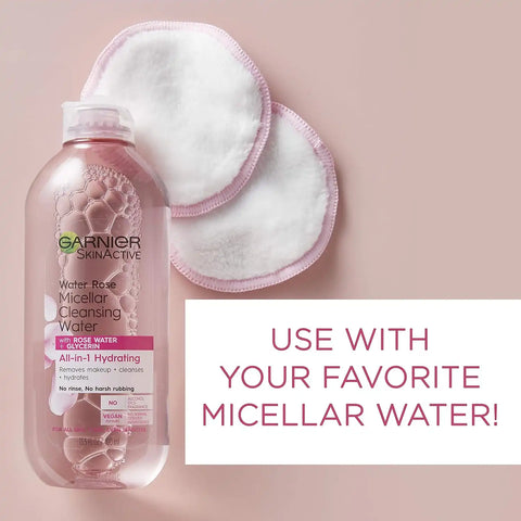 Garnier Micellar Cleansing Eco Pads,Reusable,3 Ultra-soft Microfiber Pads,(Packaging May Vary),(Pack of 6)