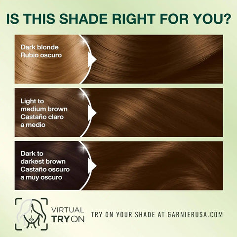 Garnier Nutrisse Ultra Crème Hair Color, Permanent Hair Dye with 100% Gray Coverage, Vegan & Cruelty-Free, 53 Medium Golden Brown (Chestnut), 2 Count