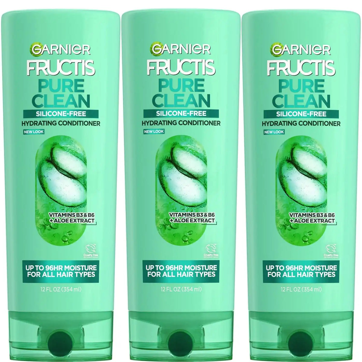 Garnier Fructis Pure Clean Hydrating Conditioner, 12 Fl Oz, 3 Count (Packaging May Vary)