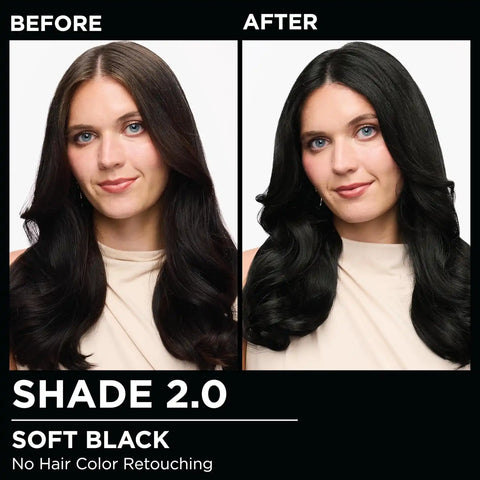 Garnier Olia Hair Color, Ammonia-Free Permanent Hair Dye, Oil-Powered Formula for 100% Gray Coverage and 3x Shinier Hair, Vegan & Cruelty Free, 2.0 Soft Black, 2 Count