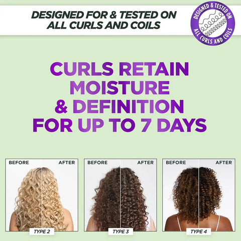 Garnier Fructis Method for Curls Moisture Filling Curly Hair Shampoo with up to 5% Hyaluronic Moisture Complex, Designed and Tested for 2C to 4C Curls and Coils, 6.8 fl oz